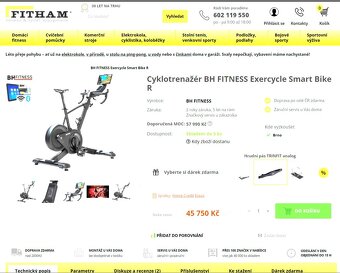 Špičkový cyklo trenažéř BH FITNESS Exercycle Smart Bike - 6