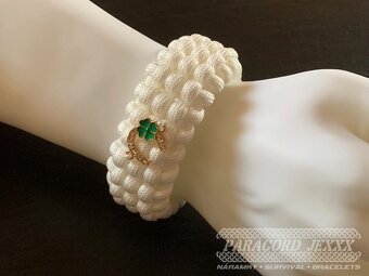 Paracord náramek LUCK (17 cm) white - 6