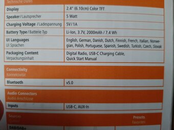 Hama DR200BT digitální rádio DAB, DAB+, FM, LCD displej - 6