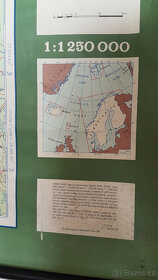 Stará školní mapa severní Evropa - rok vydání 1968 - 6