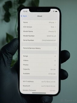 iPhone 12 64GB černý - 100% baterie - 6