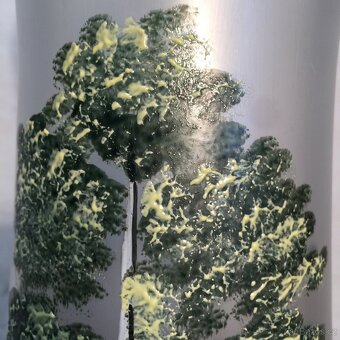 starožitná souprava malovaného skla džbán a sklenice - 6