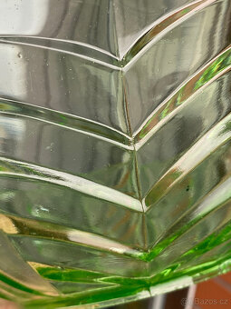 Starožitná Art Deco mísa 23 cm, uranové sklo - 6