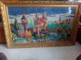 VINTAGE - ZASKLENÝ GOBELÍN - 6