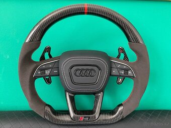AUDI VOLANT KARBON - ALKANTARA - CERVENE ŠITIE - 6