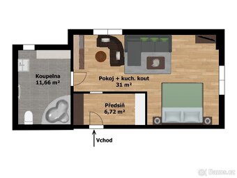 Pronájem zařízený apartmán, Starý Jičín - 6