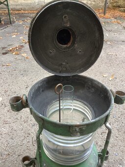Starožitná námořní kotevní petrolejová lampa - 6