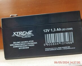 Akumulátor 12V, 1,3Ah,gelový - 6