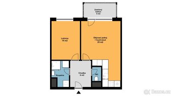 Pronájem bytu 2+kk s balkonem, ca 62 m2, v Liberci. - 6