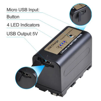 2ks baterie pro NP-F750 a NP-F770 7,2V, 5200mAh - 6