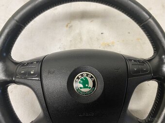 ŠKODA OCTAVIA 2 04-13- KOŽENÝ MULTIFUNKČNÍ VOLANT S AIRBAGEM - 6