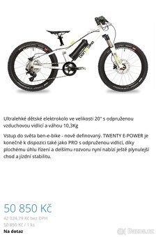 Dětské elektrokolo velikost 20” - 6