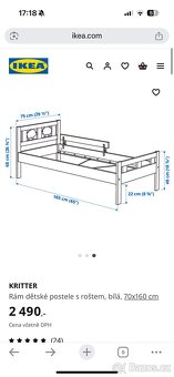 IKEA kompletní dětská postel + matrace + povlak - 6
