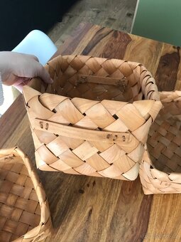 Dřevěné košíky s uchy 3ks - 6