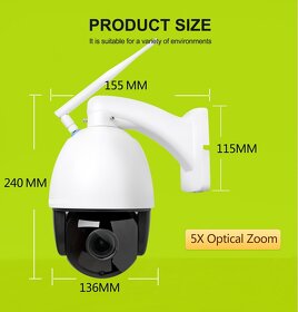 Full-HD,5MP,WIFI IP kamera otočná s odposlech/mikrofon/repro - 6