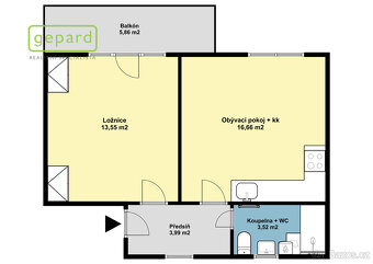 Prodej 2kk/B, 37,72m2 + balkon 5,86m2, Biskupcova, Praha 3 - - 6