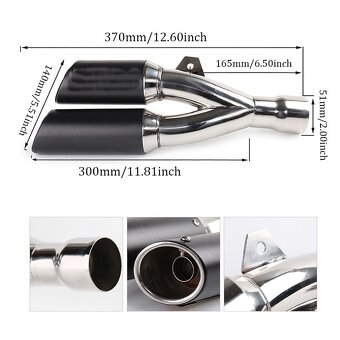 Akrapovič dvojitá koncovka výfuku na motorku 51mm - 6