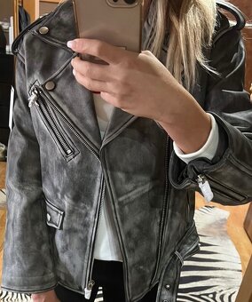 Fine Furs šedá kožená bunda, nová - 6