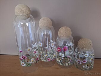 Skleněné dózy set 4ks Jarní - 6