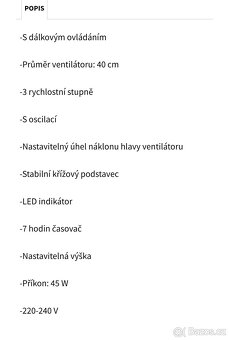 Stojanový ventilátor HAUSMEISTER-NOVÝ. - 6