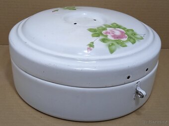 Retro smaltovaná dóza na potraviny - 6