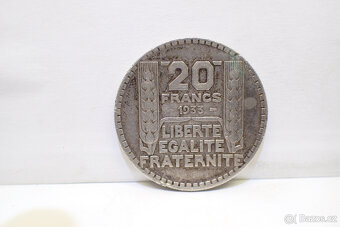 20 Franc 1933 - Ag 680/1000 - stará mince - stříbro  - 6