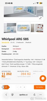 Vestavěná lednice Whirpool ARG 585 - 6