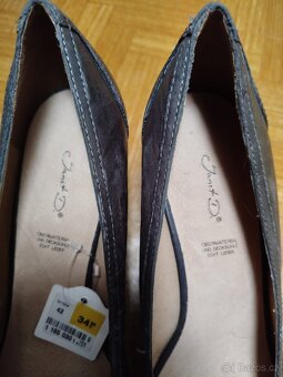 Nové šedé kožené lodičky, velikost 42 - 6