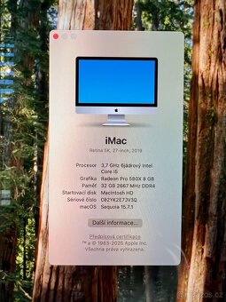 iMac 27'', rok 2019, 5K Ret i5 3.7GHz/8G/2TFD/CZ - 6