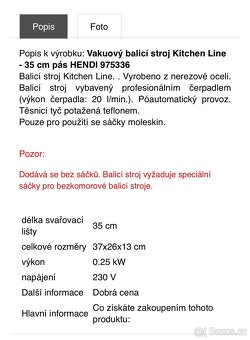 Vakuový balící stroj Kitchen Line, 35 cm - 6