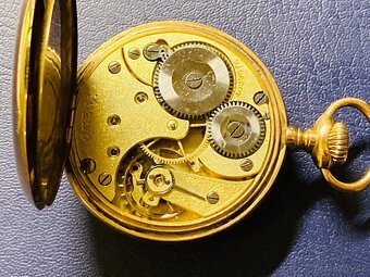 Omega zlaté 18-karátové dvouplášťové kapesní hodinky - 6