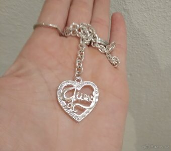 Nový náramek guess srdce srdíčko bižuterie 21 cm postribrene - 6