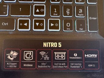 Prodám zánovní herní notebook Acer Nitro 5 Obsidian Black. - 6