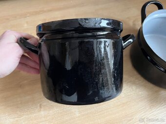 Staré smalt hrnce plus kamenina - 6