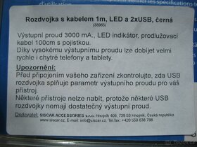 USB rozdvojka, 2x USB, prodlužovací kabel 1m, nová - 6