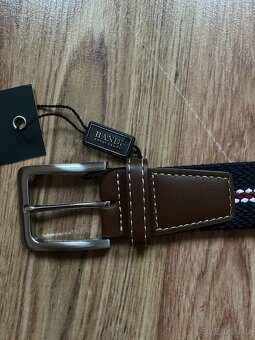 Nový pánský pružný opasek Bandi - modrý s pruhy, L/XL - 6