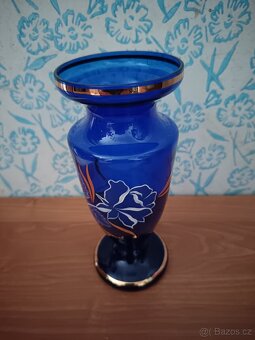 Modrá skleněná váza - 6