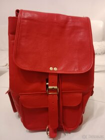 Kožený červený batoh - 6