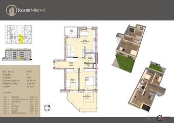 Prodej bytu 3+kk s lodžii a předzahrádkou, 93,41 m2, Mírová, - 6