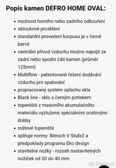 Krbová kamna Defro DH OVÁL 9,2kW - 6