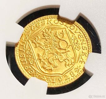 Svatováclavský dukát 1928, certifikace NGC MS 62 - 6