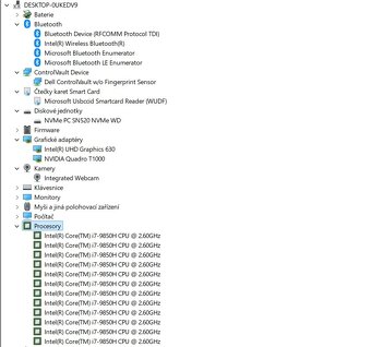 Dell Precision 7540,i7-9850H,WIN 11,M.2 SATA SSD 256GB,RAM 3 - 6