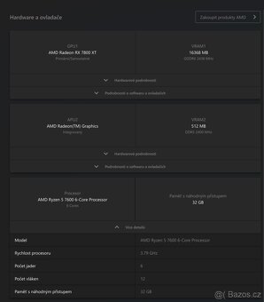 ☑️Herní PC RYZEN 5 7600,RX 7800XT 16 GB,32 GB DDR5,2 TB SSD - 6
