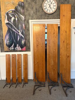 Policové konzole - ručně kované + smrkové police - 6