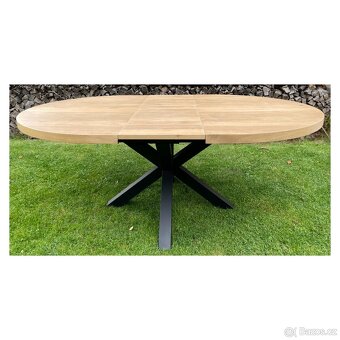 Masivní oválný jídelní stůl - Metalox 150 cm - 6