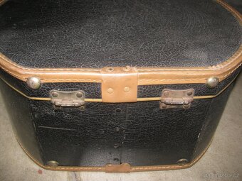 starožitný kufr na klobouk, starý cilindr klobouk - 6