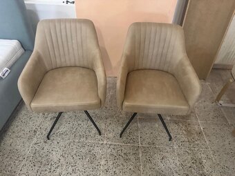 Nové 2x Jídelní židle - křesla s kovovou podnoží - 6