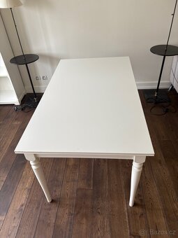 Rozkládací jídelní stůl INGATORP IKEA bílá, 155/215x87 cm - 6