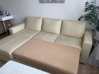Prodám koženou rohovou,rozkládací sedačku. - 6