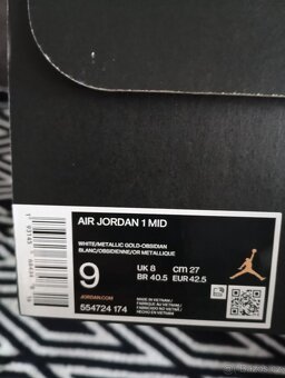 AIR JORDAN 1 MID White metallic gold OBSIDIAN - 6